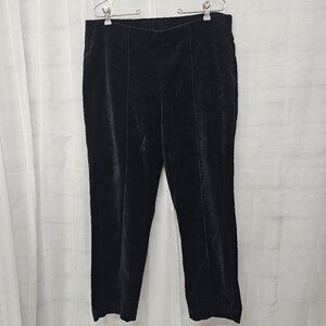 Ruby Rd. Black Velvet Pullon Pants Ankle Boho Holiday 16W